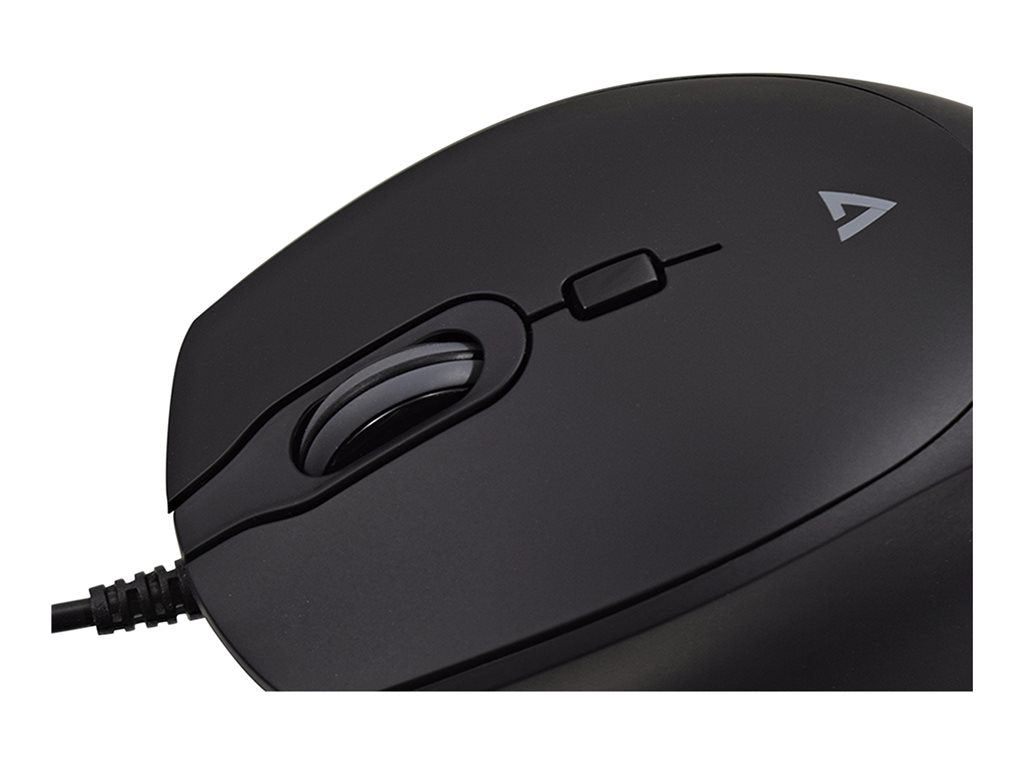 V7 MU350 - Mouse - Pro Silent - optical - 4 buttons - wired - USB