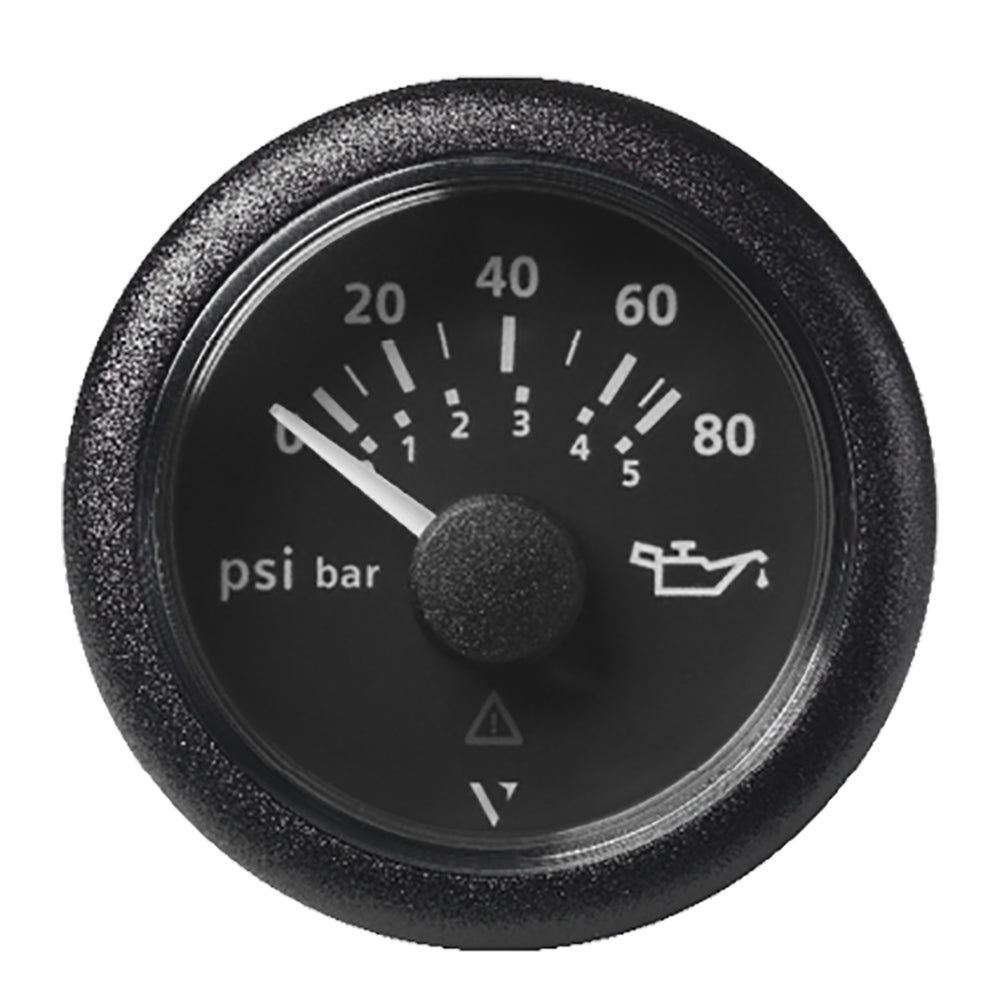 Veratron 52MM (2-1/16") ViewLine Oil Pressure Gauge 80 PSI/5 Bar - Black Dial & Round