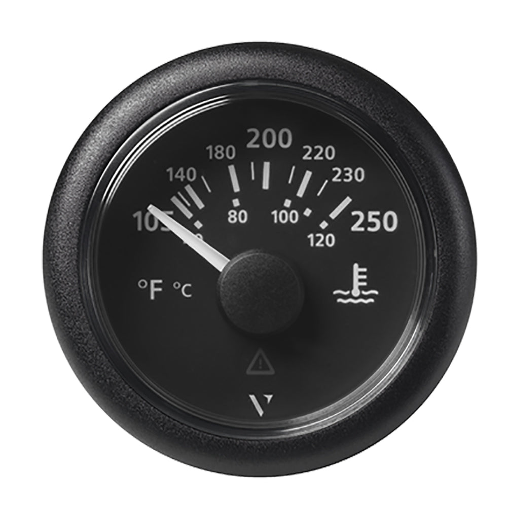 Veratron 52MM (2-1/16") ViewLine Water Temperature Gauge - 100-250°F - Black Dial