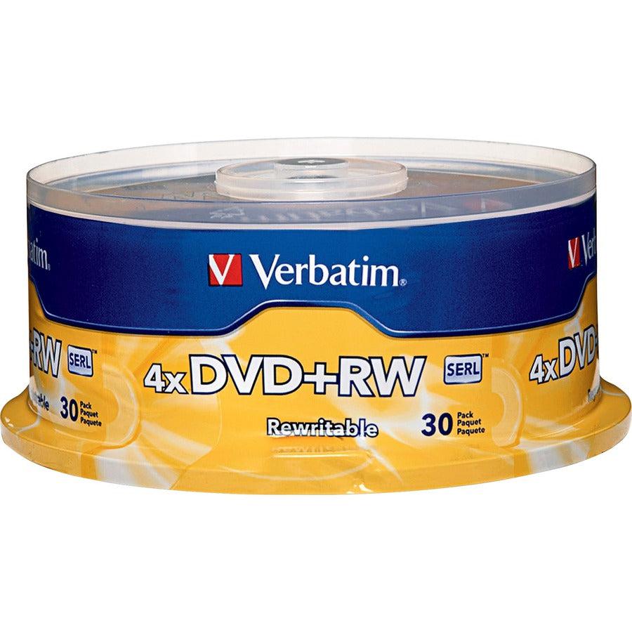 Verbatim 94834 Dvd Rewritable Media - Dvd+Rw - 4X - 4.70 Gb - 30 Pack Spindle