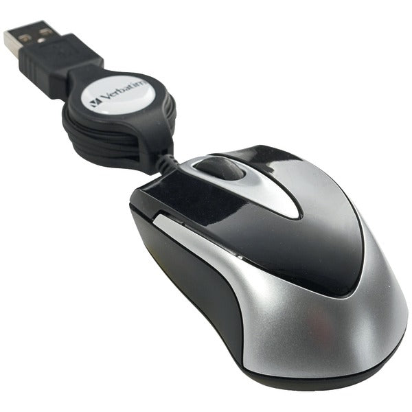 Verbatim 97256 Metro Series Corded Optical Computer Mouse, Mini Travel, 3