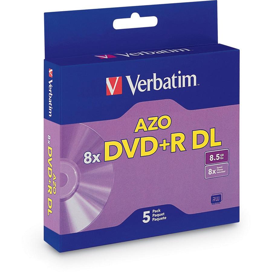 Verbatim Dvd+R Dl 8.5Gb 8X With Branded Surface - 5Pk Jewel Case Box