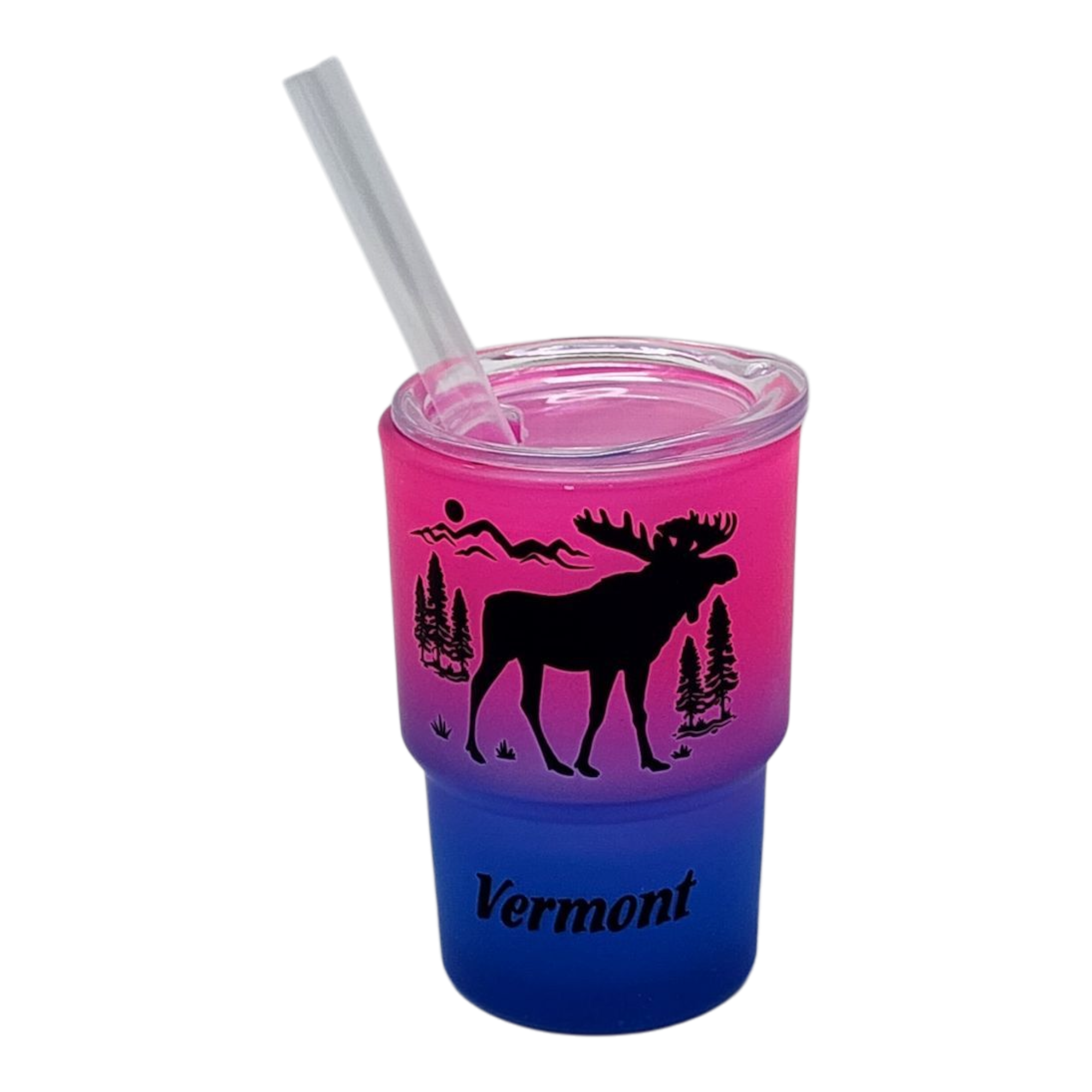 Vermont Glass Moose 2oz Shooter - Mountain Sunrise