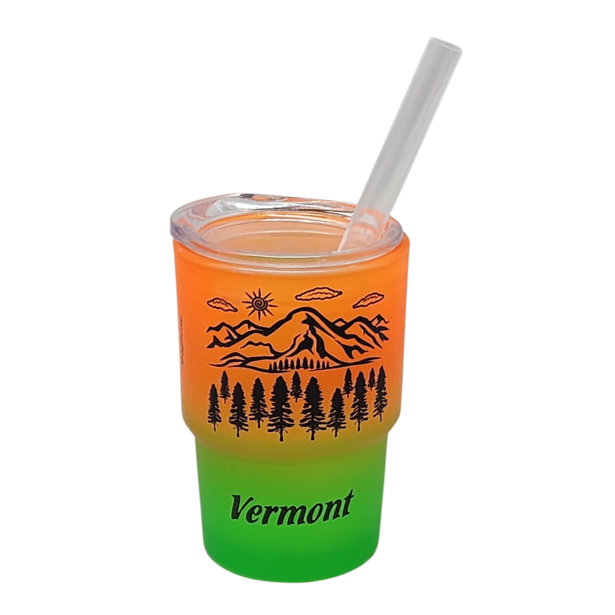 Vermont Green Mountains Glass 2oz Shooter - Indigo Twilight