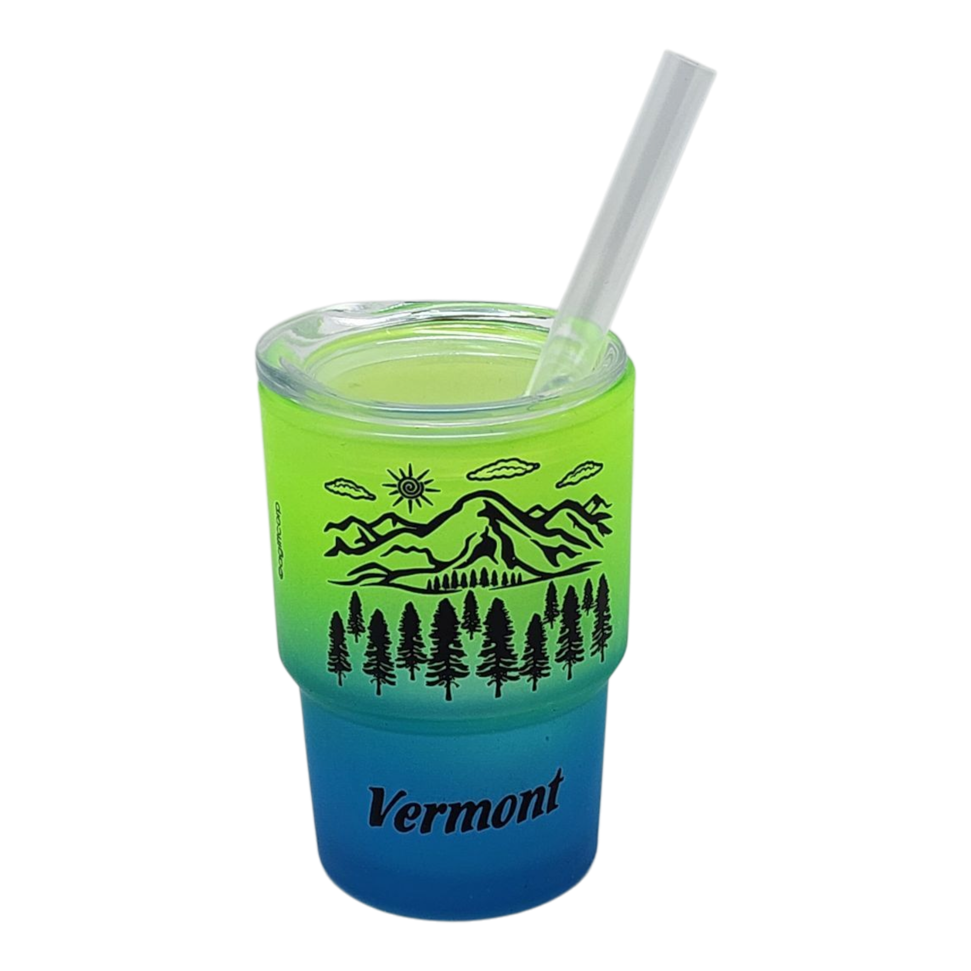 Vermont Green Mountains Glass 2oz Shooter - Ocean Breeze