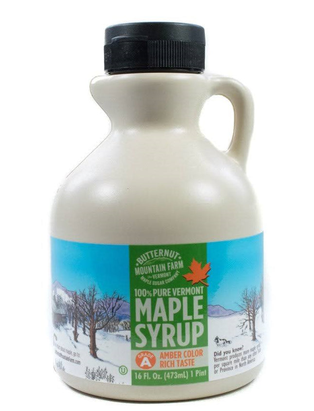 Vermont Maple Syrup Grade A Amber Color Rich Taste - 1 Pint Plastic Jug