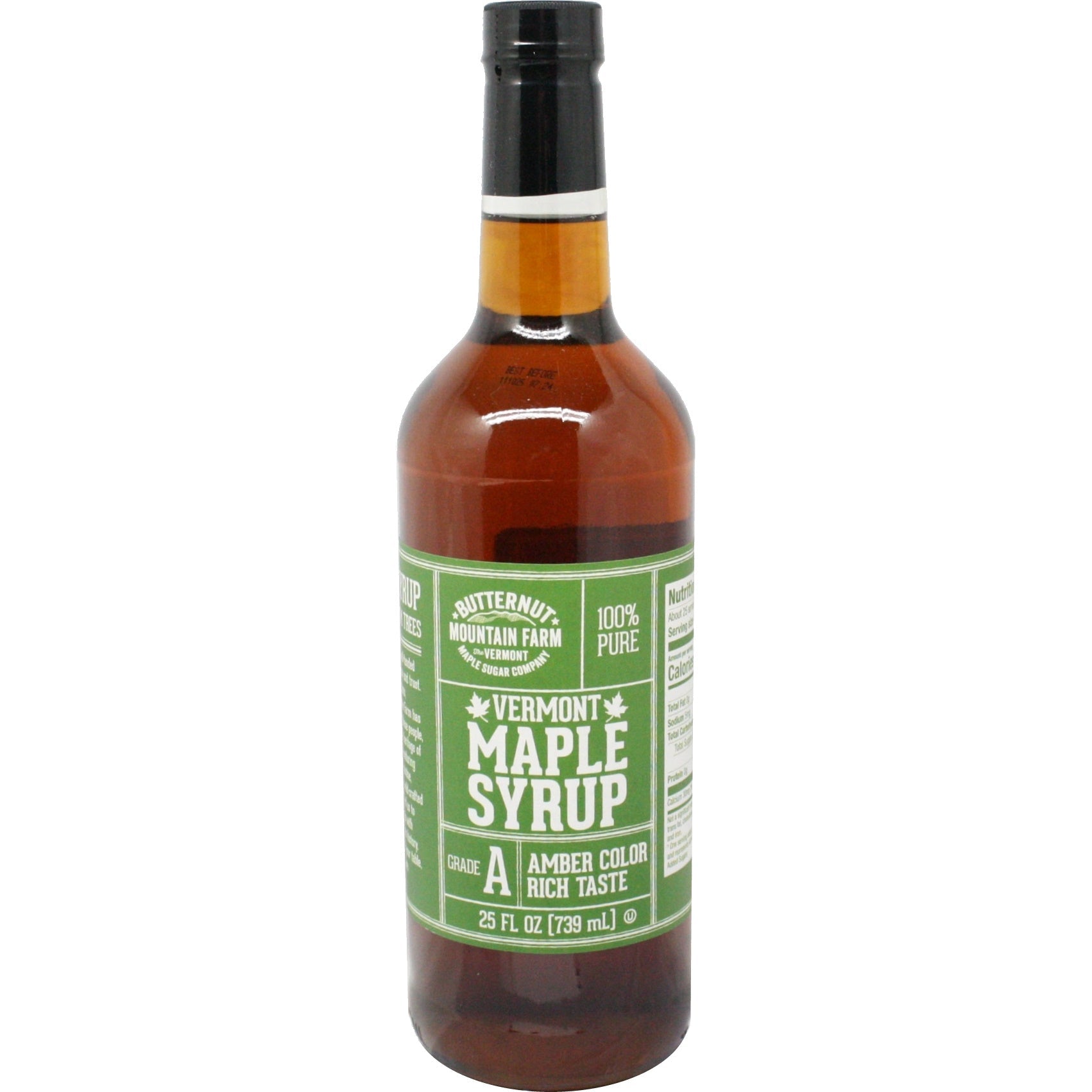 Vermont Maple Syrup Grade A Amber Color - Round Bottle - 25 Ounce