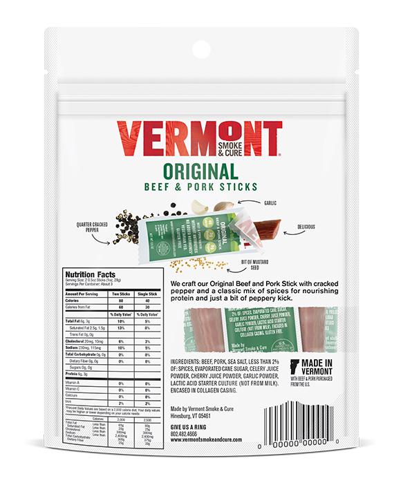 Vermont Smoke And Cure Original Beef and Pork Mini Go Packs