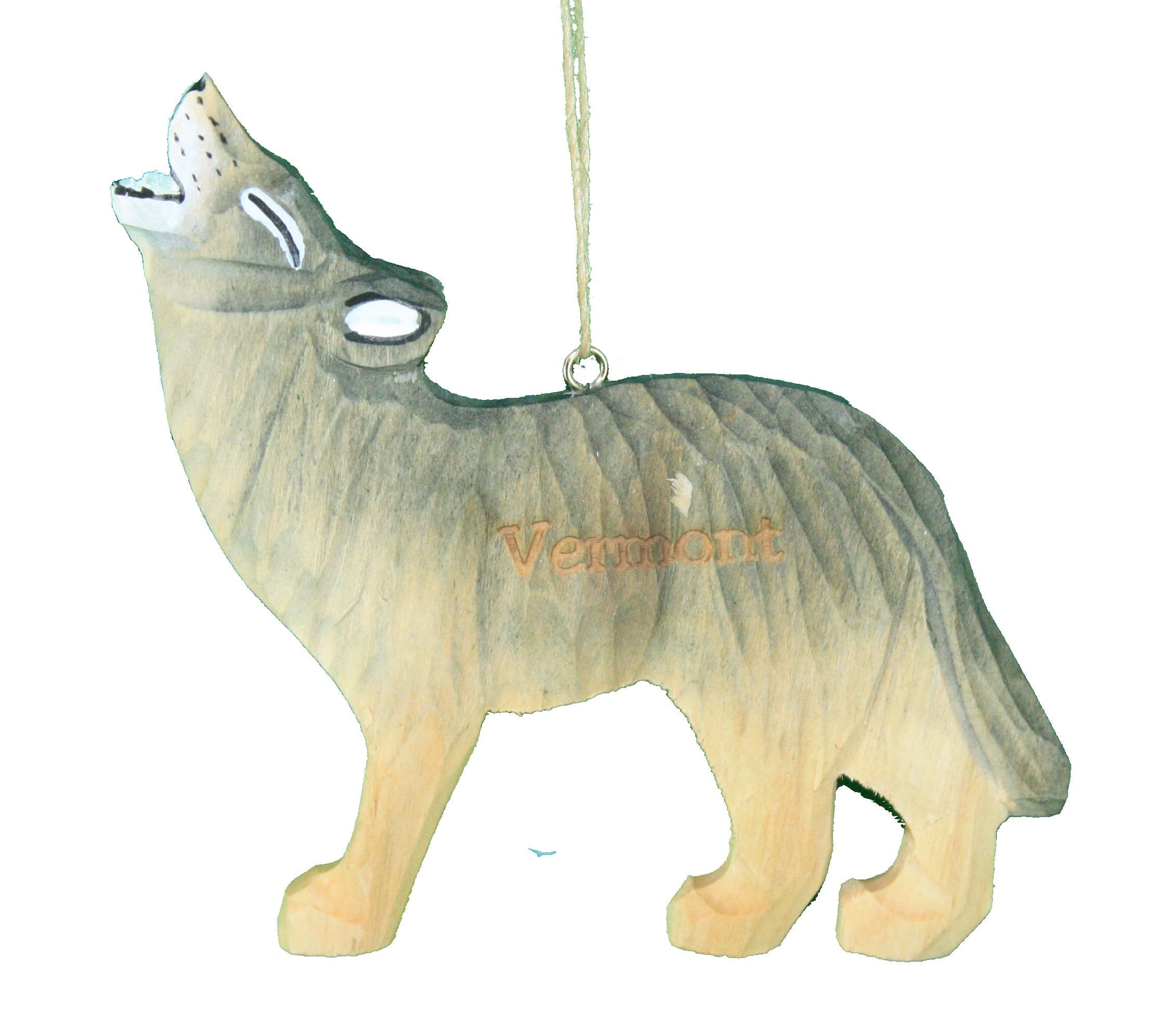 Vermont Wolf Wooden Ornament