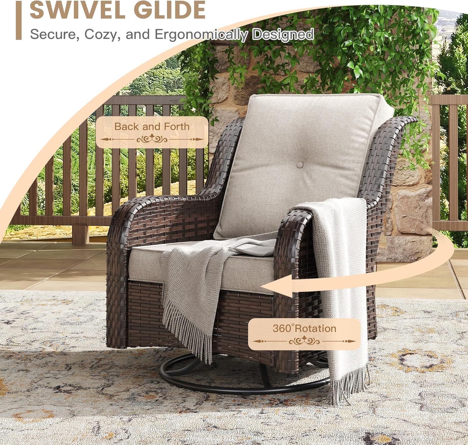 Versatile 6 Piece Outdoor Rattan Wicker Patio Set