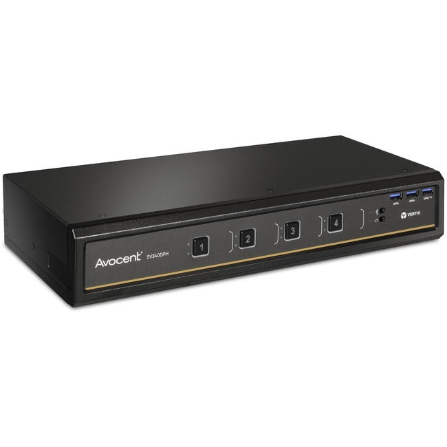 Vertiv Avocent SwitchView Desktop KVM | 4 Port | Dual Head | Universal Connector | TAA Compliant SV340DPH-400