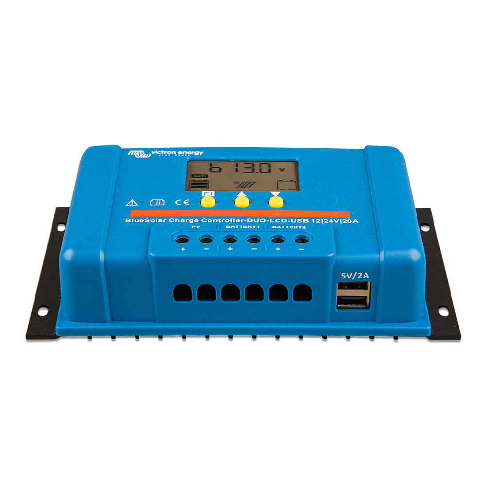 Victron BlueSolar PWM Charge Controller (DUO) LCD & USB Charge Control - 12/24VDC -