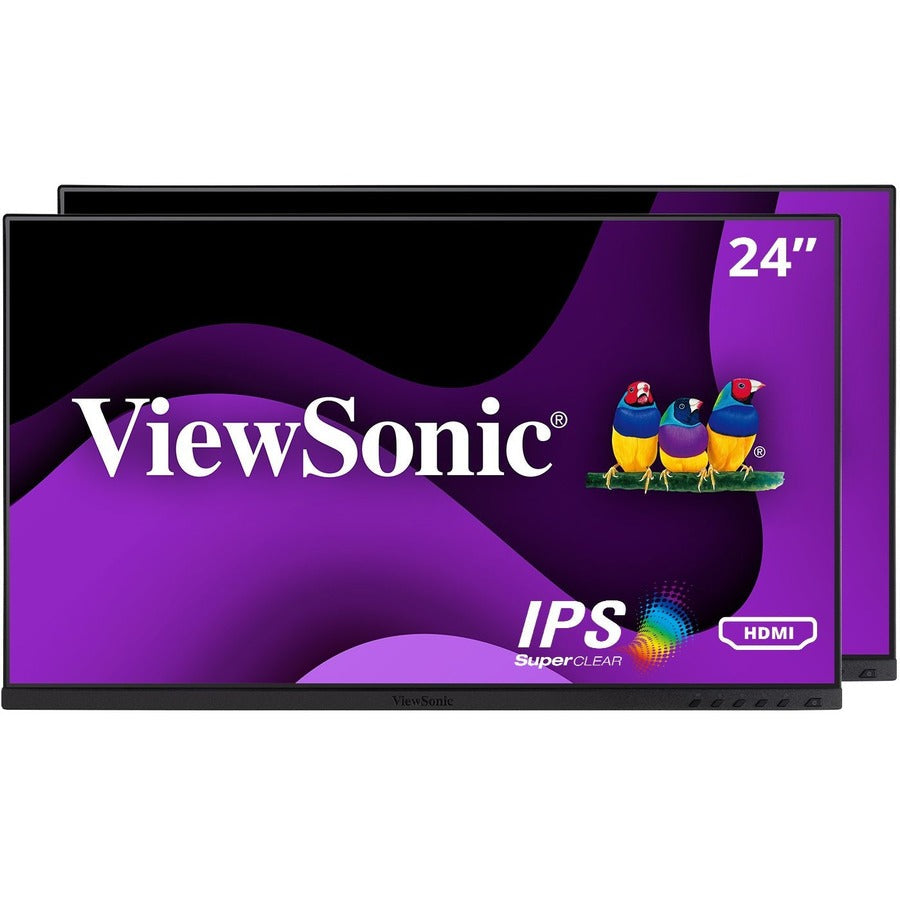 ViewSonic VG2448A-2_H2 24 Inch Dual Pack Head-Only 1080p IPS Monitor with Ultra-Thin