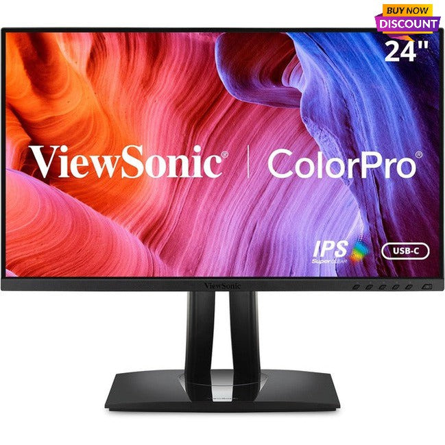ViewSonic VP2456 24 Inch 1080p IPS Monitor with Ultra-Thin Bezels, Pantone Validated, HDMI, DisplayPort and 60W USB C