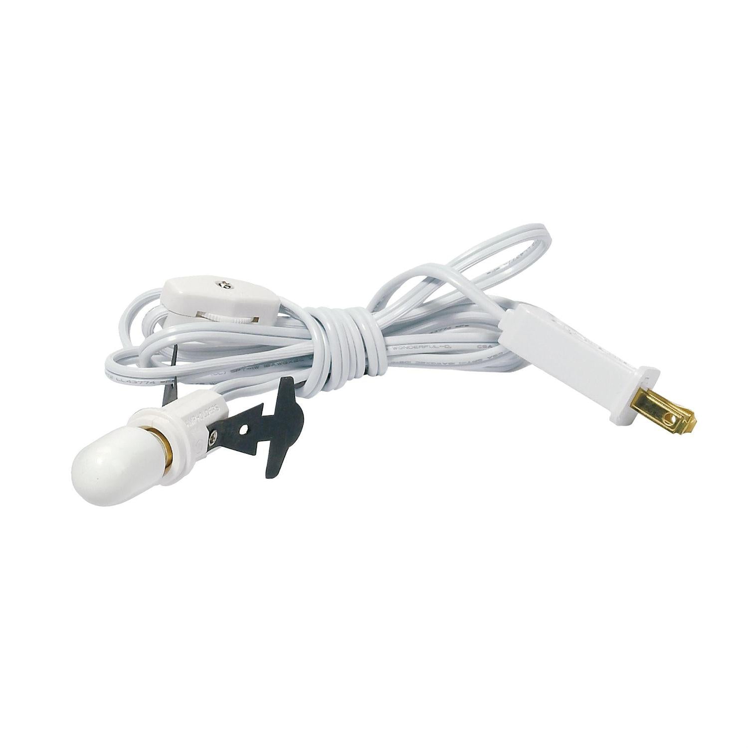 Village Single Switched Light Cord - White