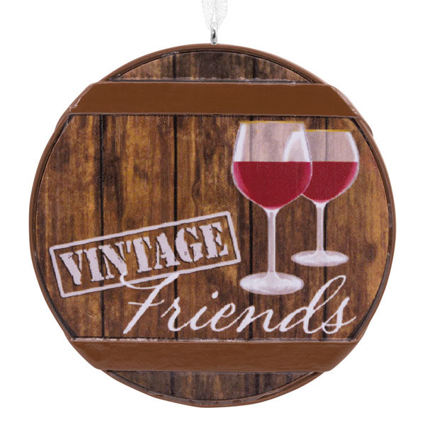 Vintage Friends Wine Ornament
