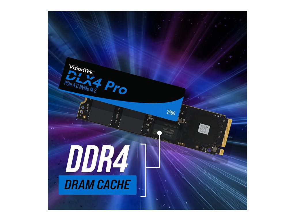 VisionTek DLX4 Pro - SSD - encrypted - 512 GB - internal - M.2 2280 - PCIe 4.0 x4 (NVMe) - TCG Opal Encryption 2.0