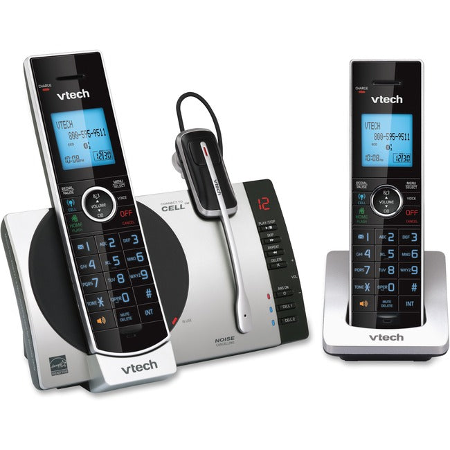 VTech Connect to Cell DS6771-3 DECT 6.0 Cordless Phone - Black, Silver DS67713