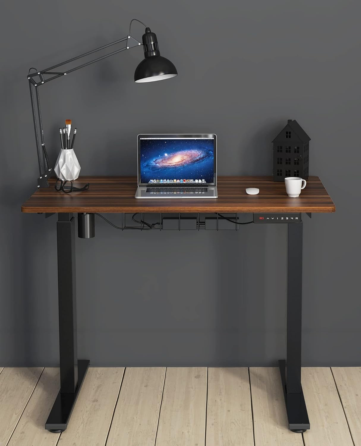 Walnut Electric Height Adjustable Standing Desk 40x24