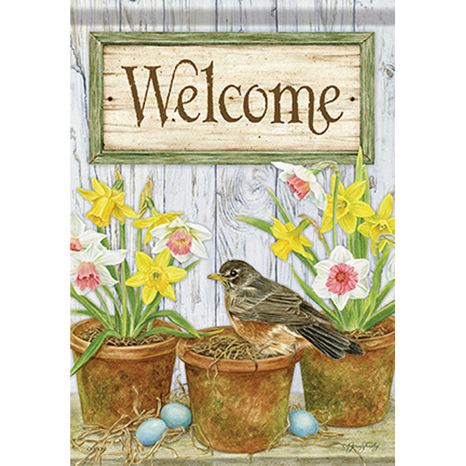 Welcome Robin Durasoft Large Flag - 28" x 40"