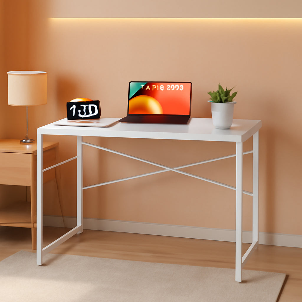 White 31.5 Inch Foldable Desk No Assembly Space Saving