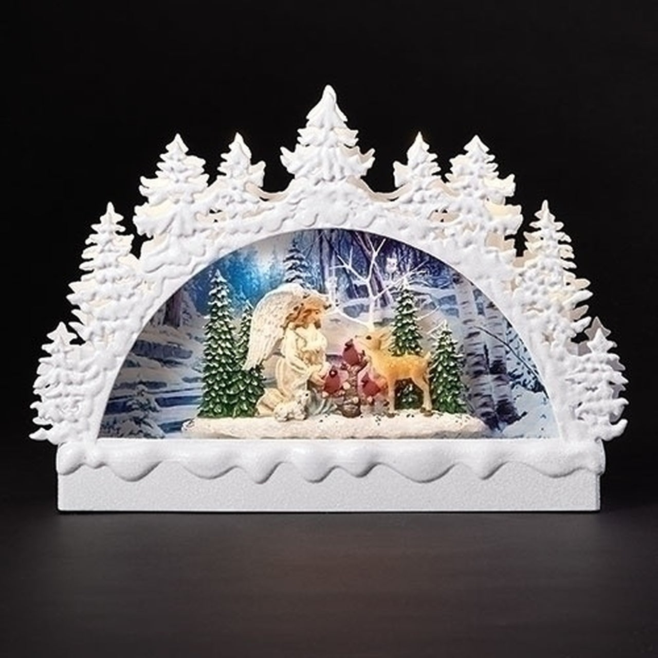 White Archangel Swirl Arch Snowglobe - 9 Inch