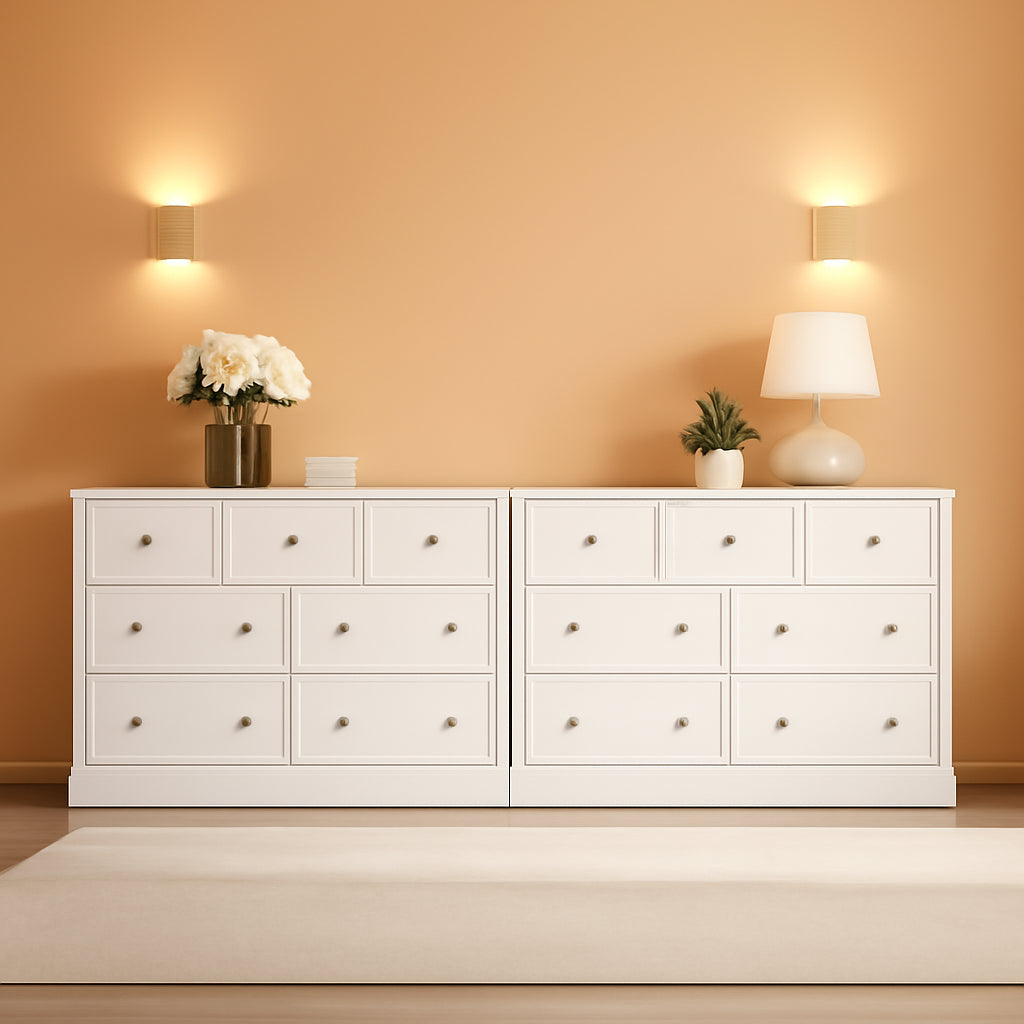 White Dresser With 8 Deep Drawers And Anti Tipping Device