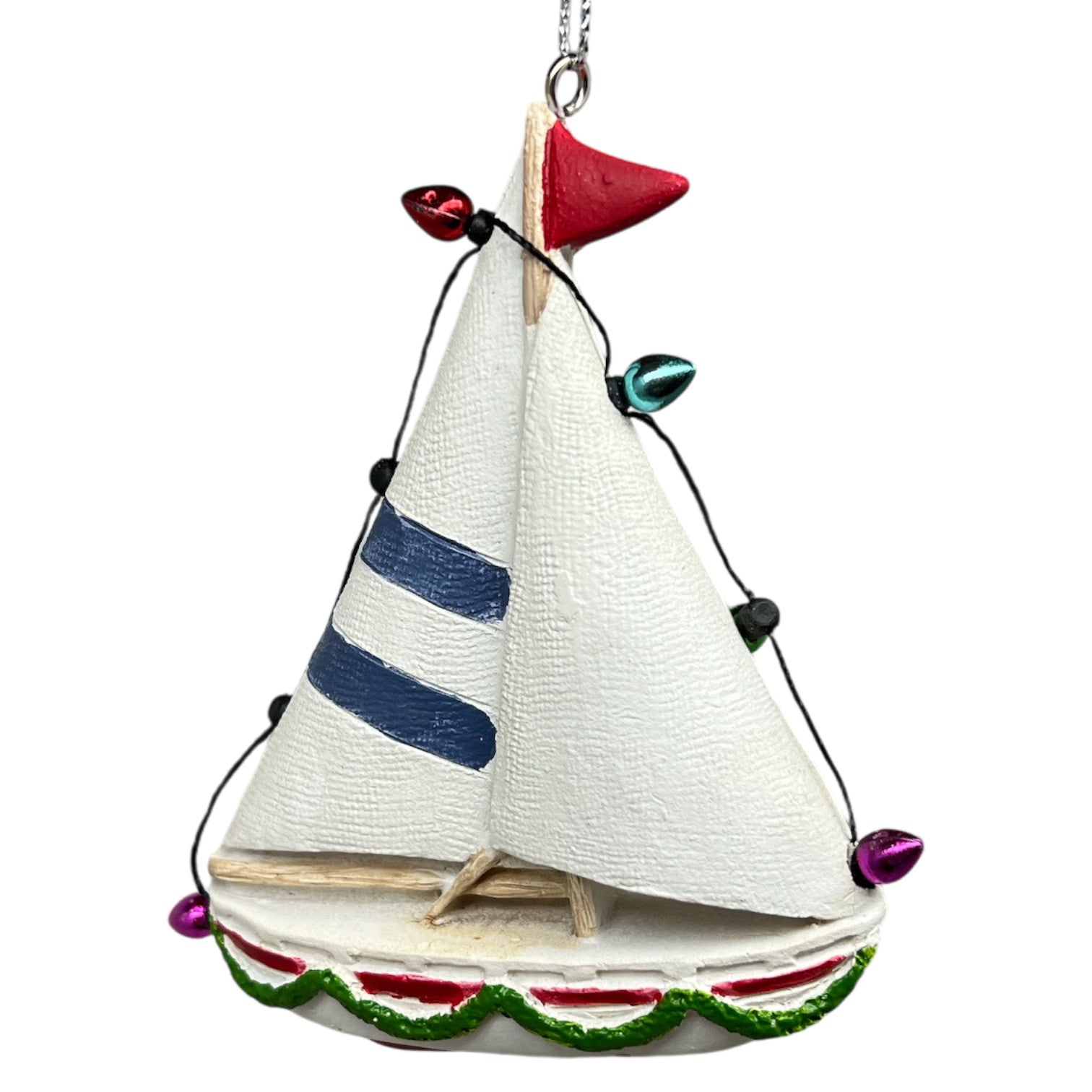 White Sailboat Ornament