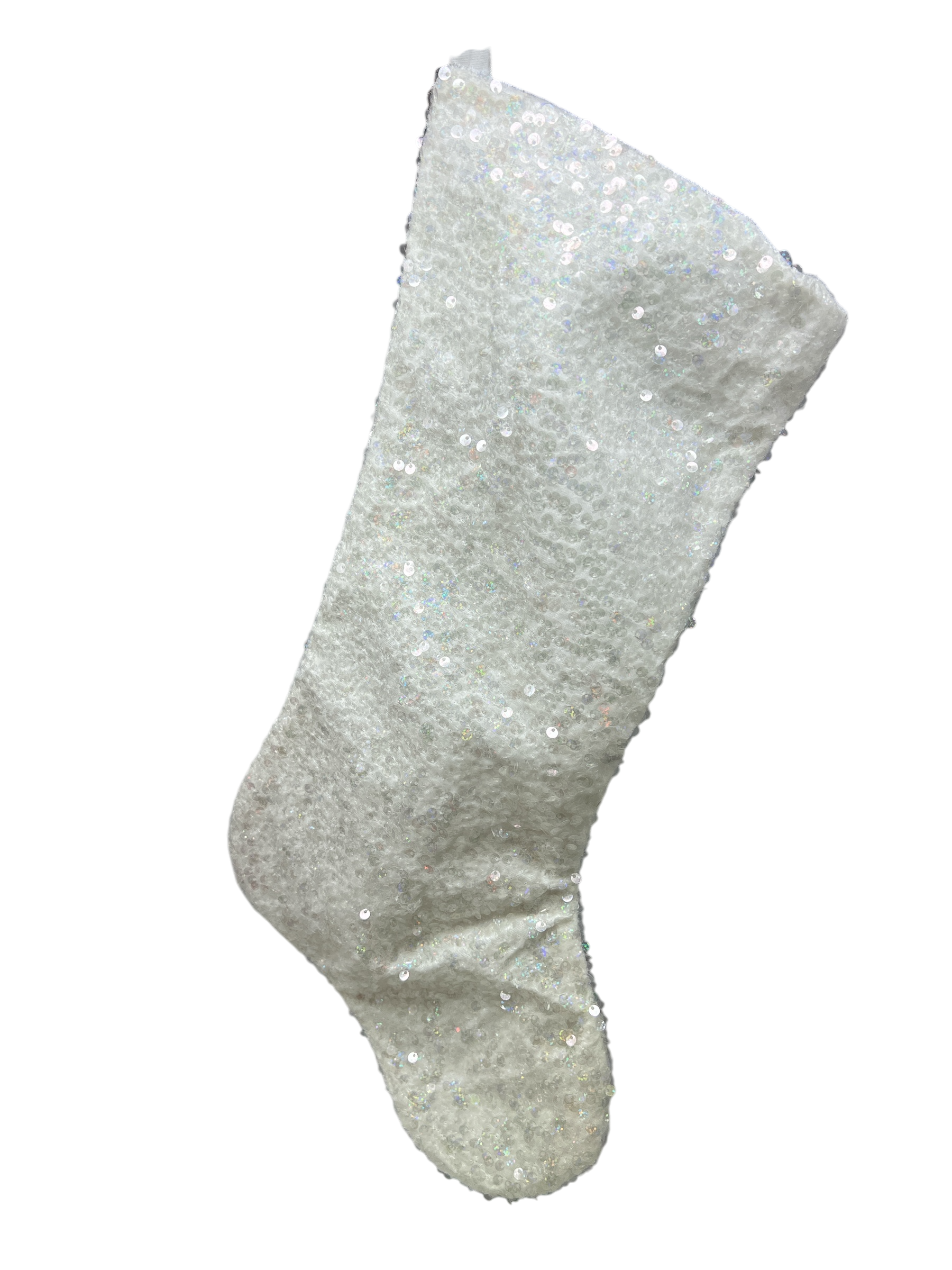 White Sequin Stocking