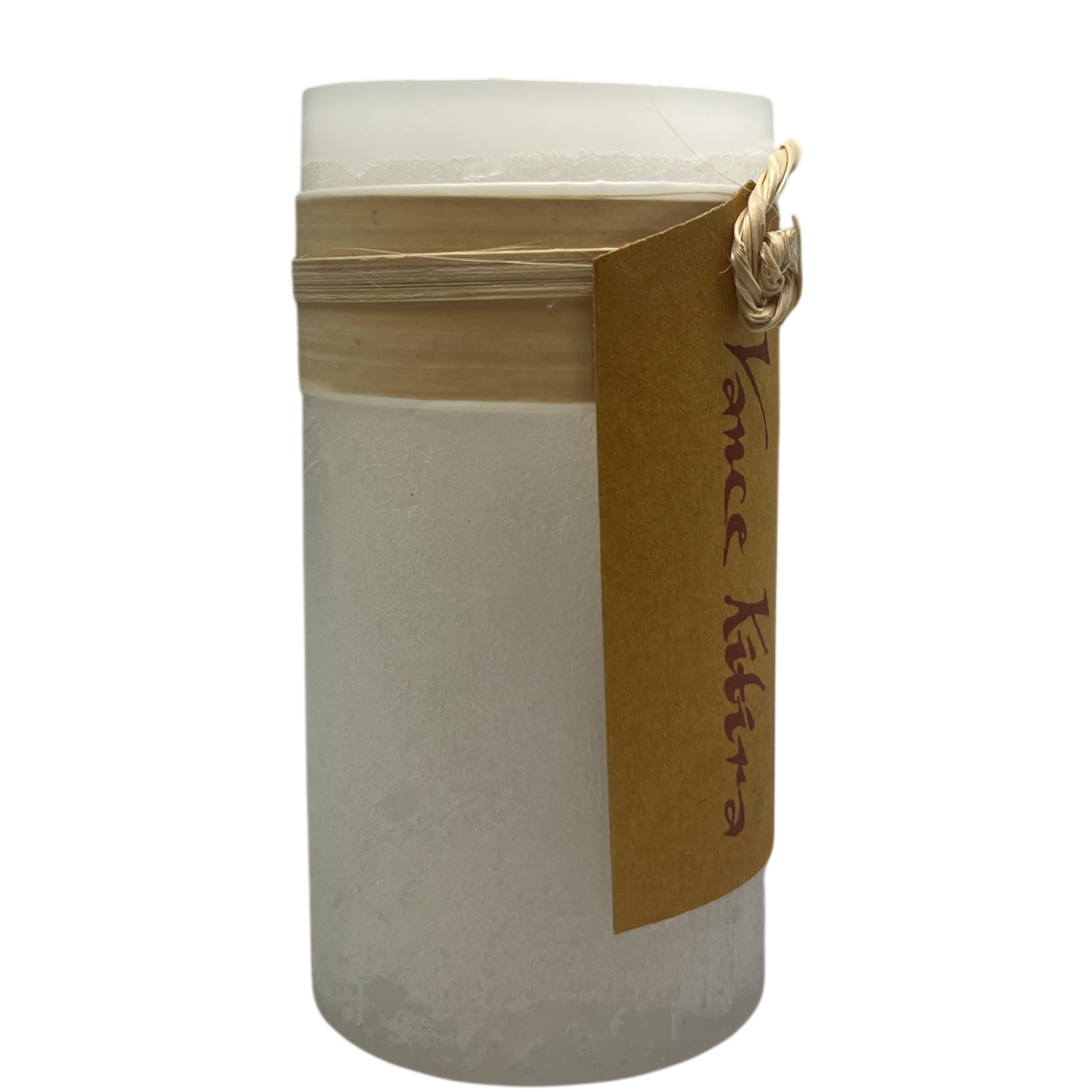 White Timber Pillar Candle - 4 x 2 x 2