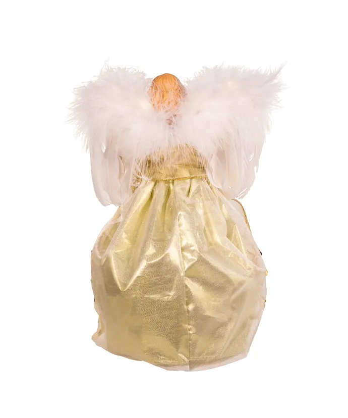 White and Gold Fairy Light LED Angel - 12 inch