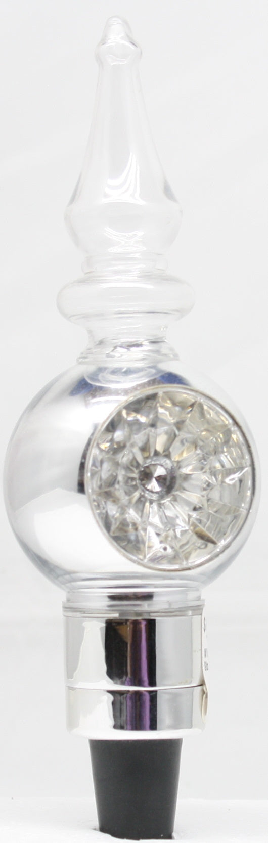 Wine Crystal Eye Stopper - Silver