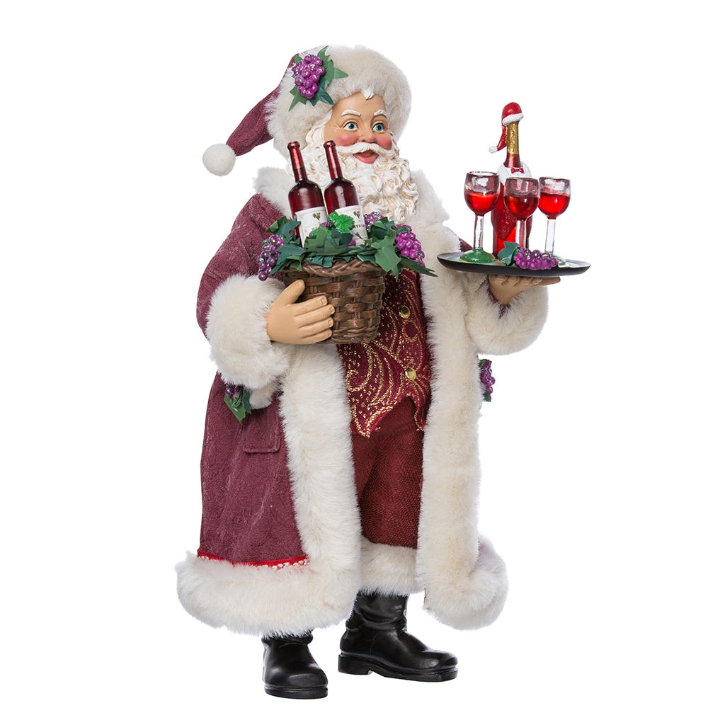 Wine Holding Santa - Fabriche 11 Inch