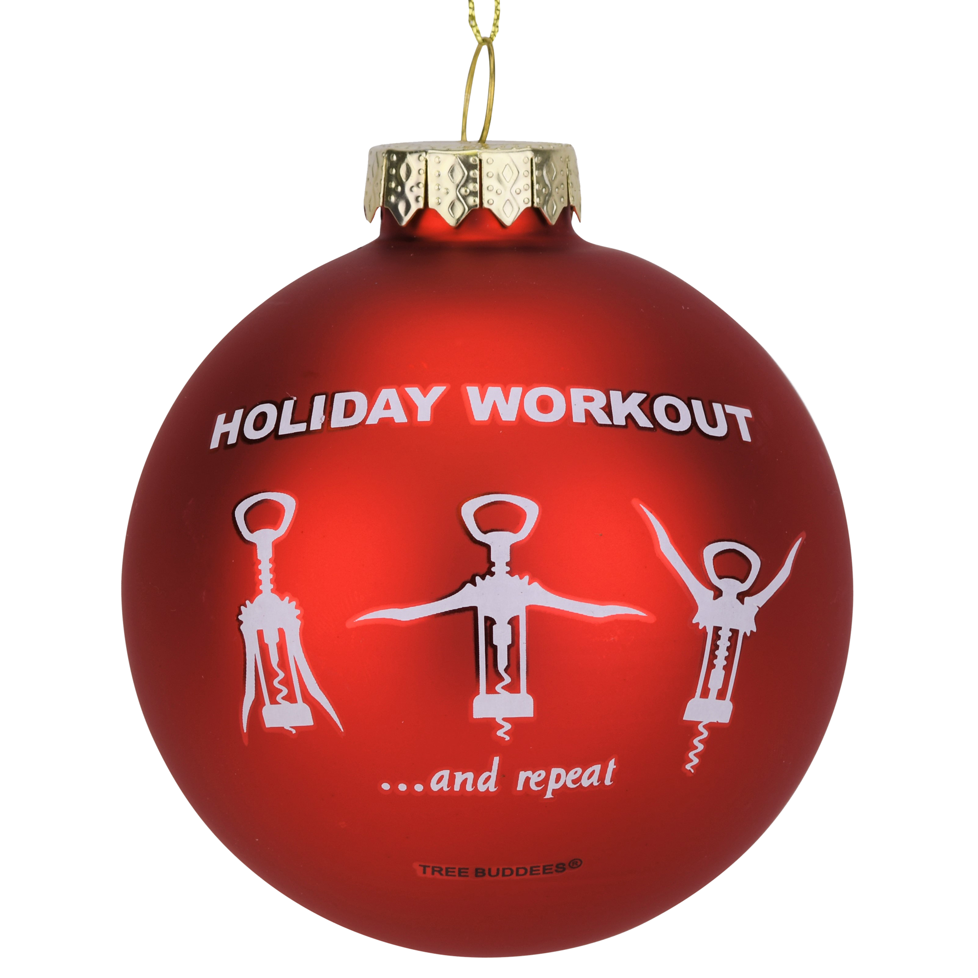 Wine Opener Holiday Workout Funny Glass Christmas Ornament