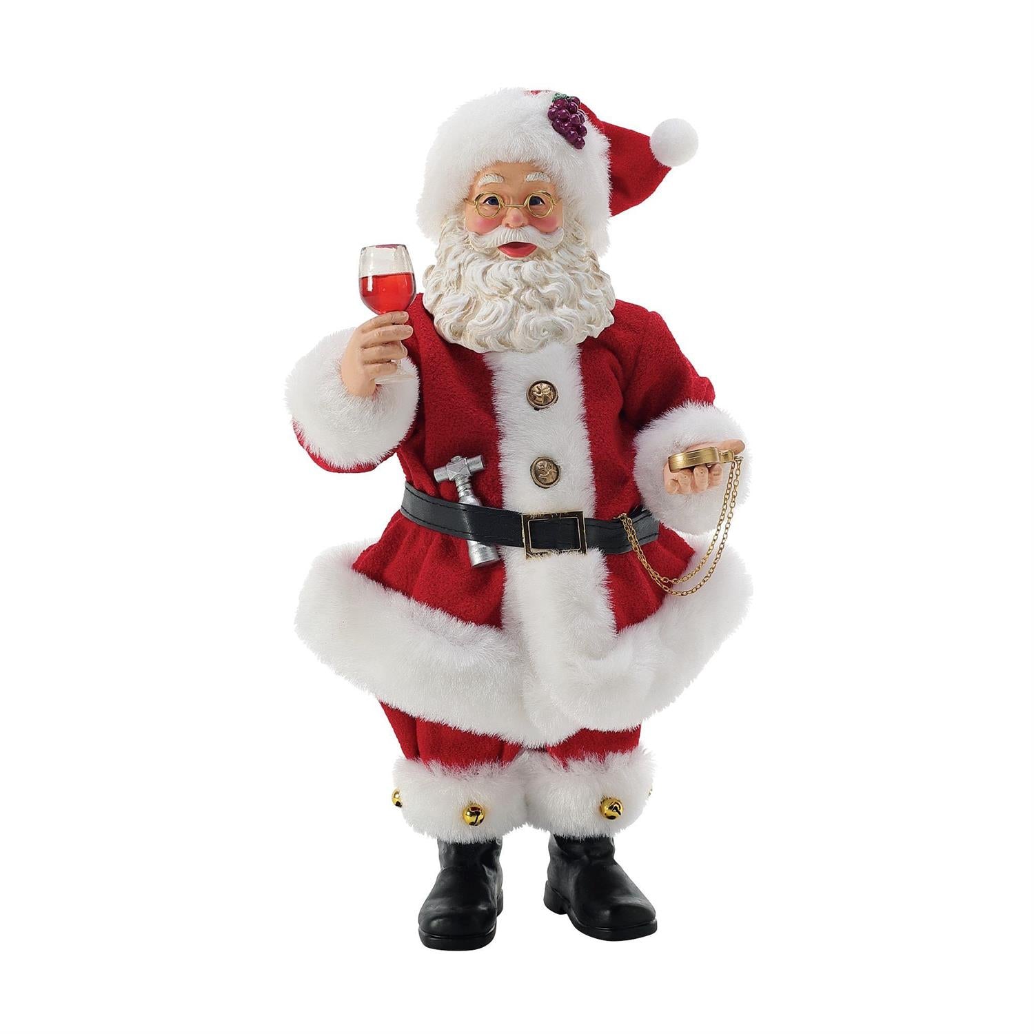 Wine Time Santa Figurine