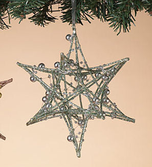 Wire Starburst Snowflake Ornament - Silver