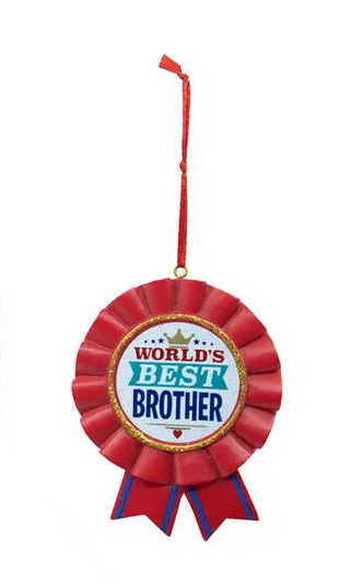 Worlds Best Brother Ribbon Ornament