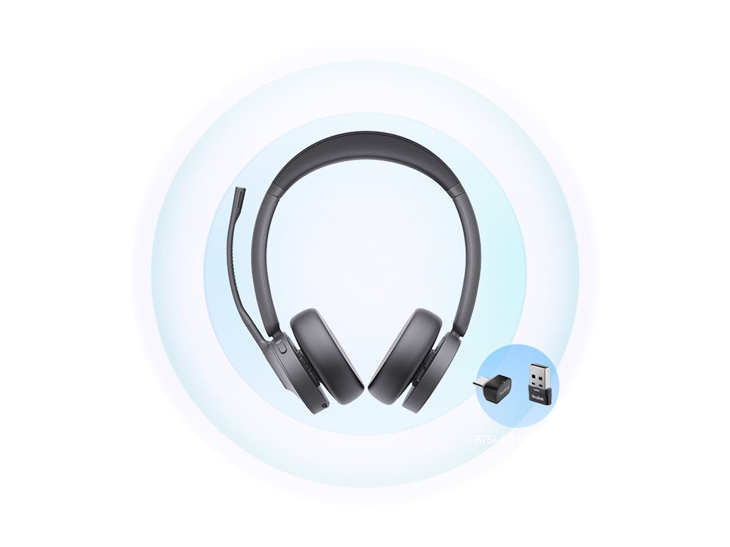 Yealink BH70 Mono - Headset - on-ear - Bluetooth - wireless - USB-A via Bluetooth adapter - black - Certified for Microsoft Teams YEA-BH70-MONO-TEAMS-USB-A