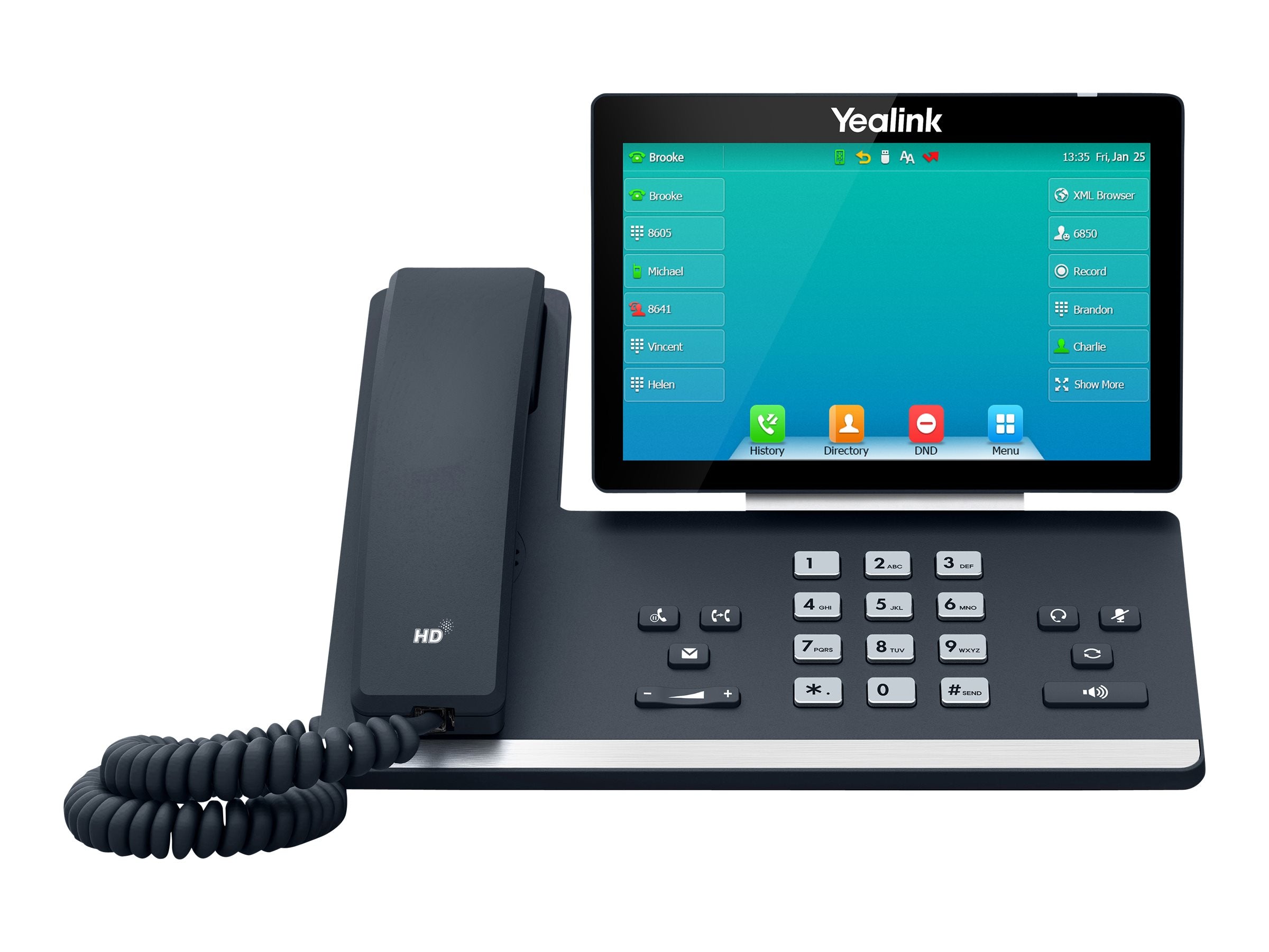 Yealink SIP-T57W - VoIP phone - with Bluetooth interface with caller ID - IEEE 802.11a/b/g/n/ac (Wi-Fi) / Bluetooth 4.2 - 3-way YEA-SIP-T57W