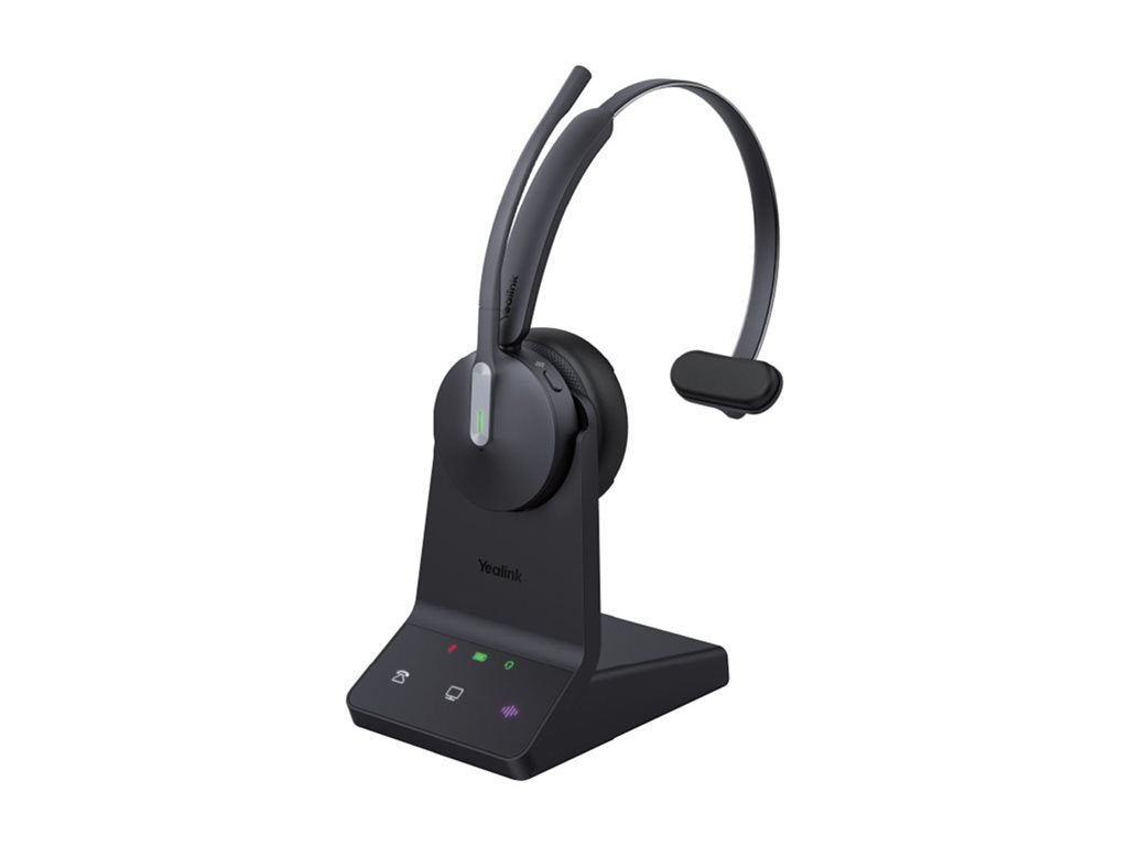 Yealink WH64 Mono - Headset - on-ear - DECT / Bluetooth - wireless - black - Certified for Microsoft Teams YEA-WH64-MONO-TEAMS