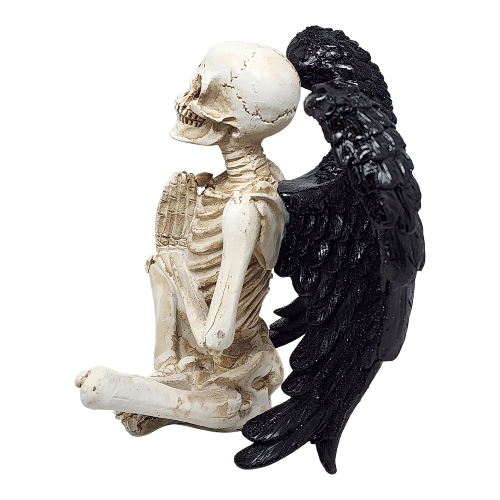 Yoga Skeleton Figurine - Anjali Mudra in Sukhasana Pose