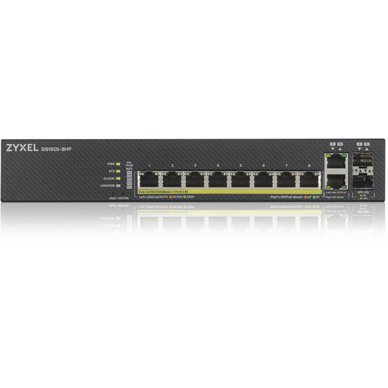 ZYXEL GS1920-8HPv2 8-Port GbE Smart Managed PoE Switch - NebulaFlex | TechSoft