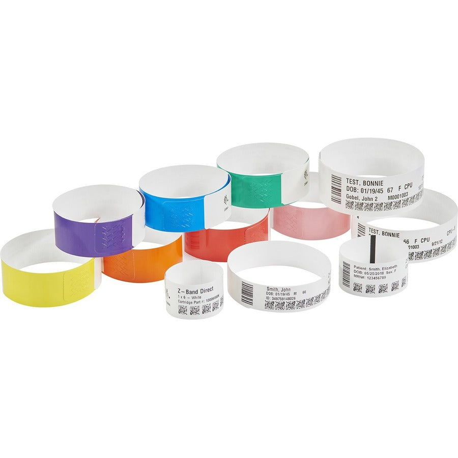 Zebra Wristband Polypropylene 1 x 11in Direct Thermal Zebra Z-Band Direct Blue HC100 10006995-2K