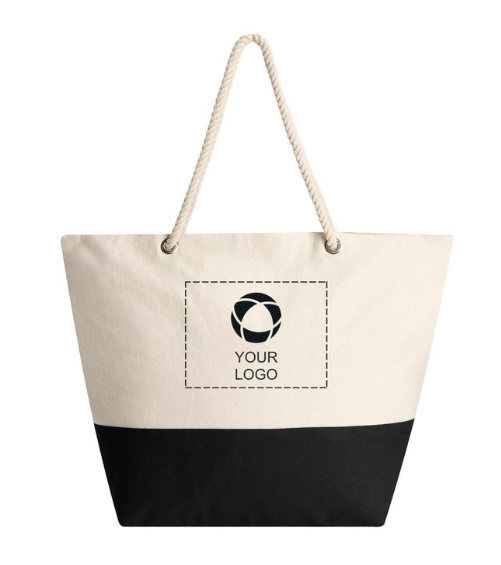 Zippered 12 oz. Cotton Canvas Rope Tote – Sturdy, Stylish, and Perfect for Securely Carrying Your Essentials