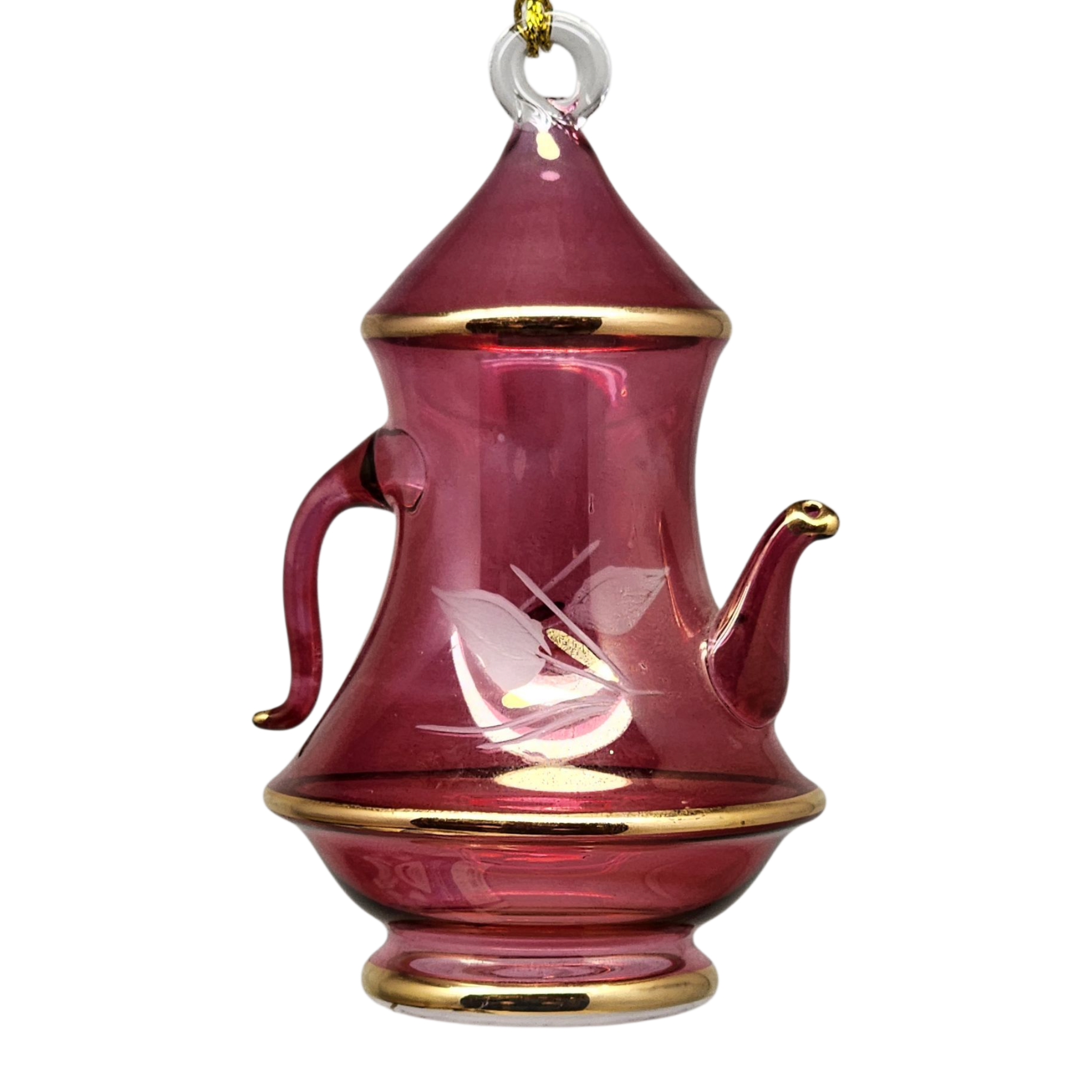 Gold Rimmed Teapot Solid - Red Small