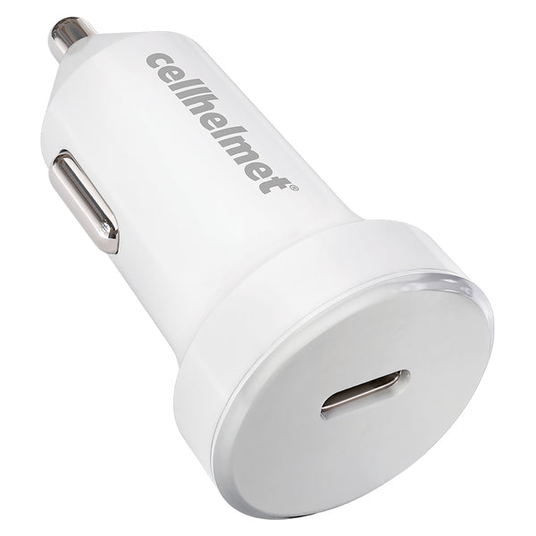 cellhelmet CAR-PD-25W-W 25-Watt Single-USB-C Power Delivery Car Charger