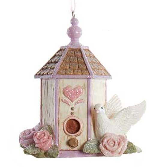 Flower Birdhouse With Dove Ornament - Gazebo