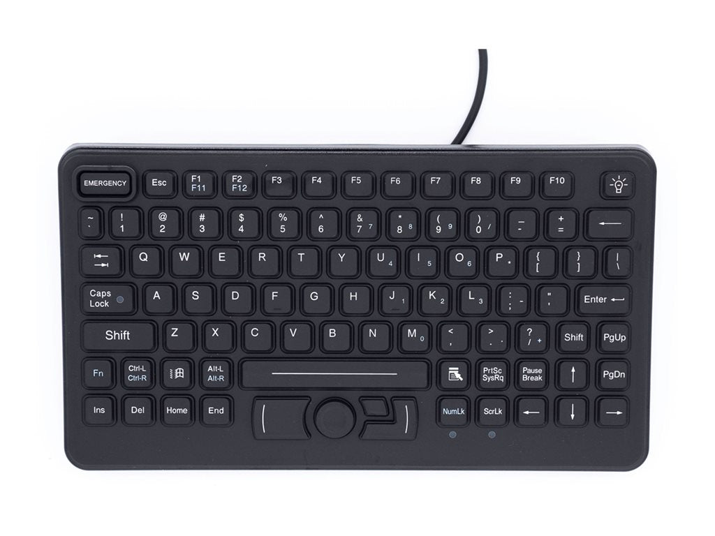 iKey - Keyboard - industrial with emergency key - with Force Sensing Resistor Pointing Device - backlit - PS/2 - QWERTY SL-86-911-461-FSR-PS2