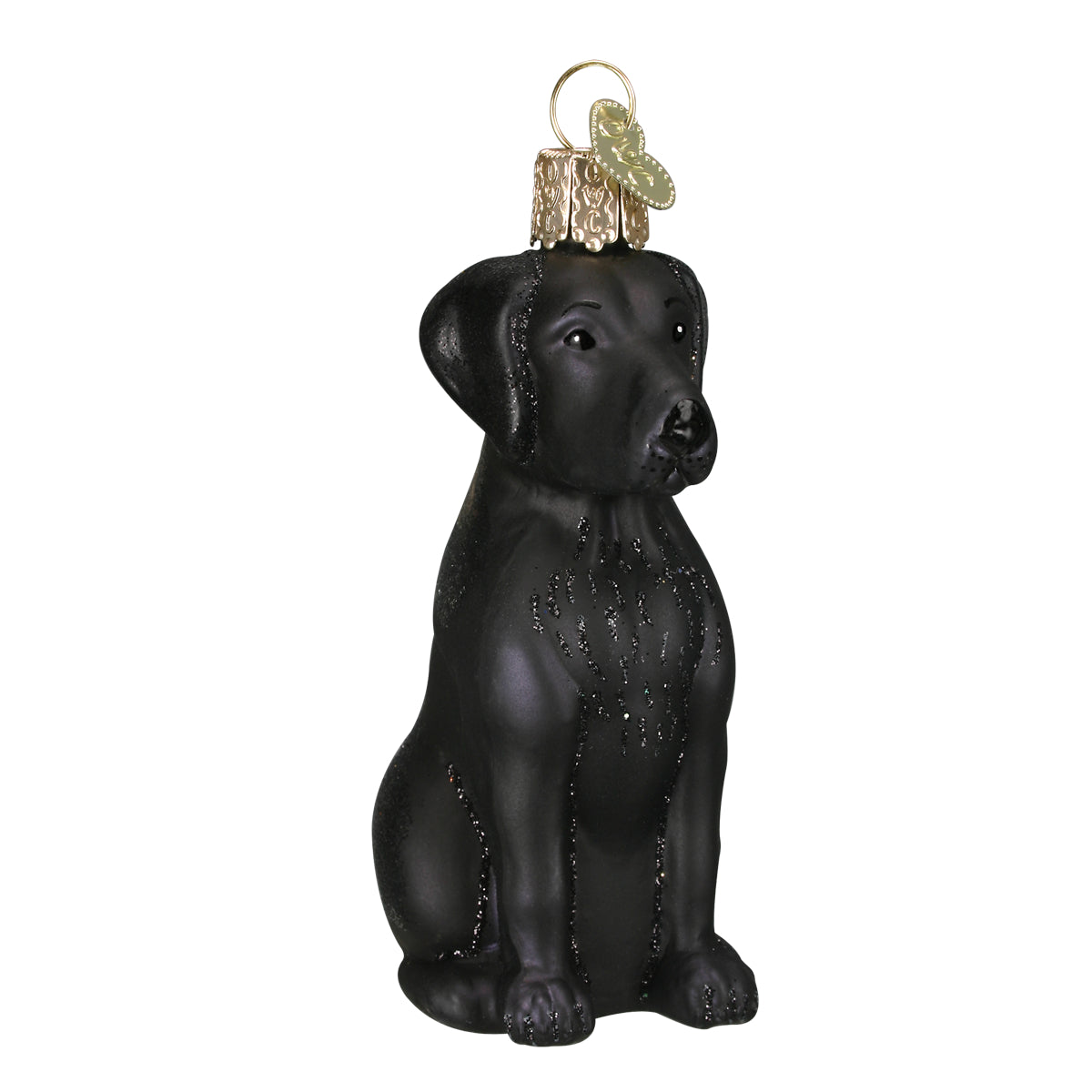 Black Labrador Glass Ornament