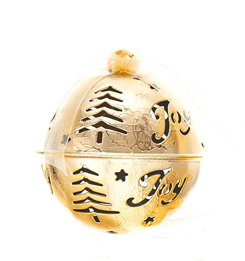 Hanging Word Bell Ornaments - Gold -